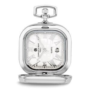 Charles Hubert Gold-finish Two-tone Chrome Square Pocket Watch
